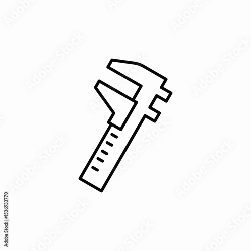 micrometer tool icon sign vector