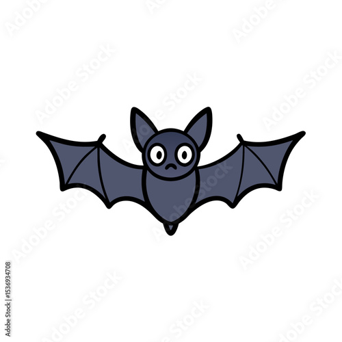 Bat doodle clip art vector illustration on white background