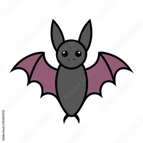 Bat doodle clip art vector illustration on white background
