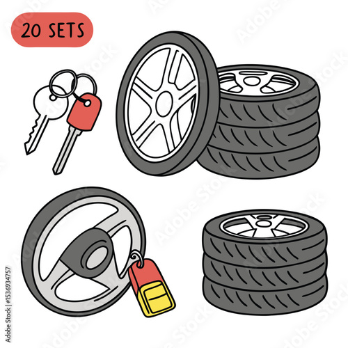 set of car wheels