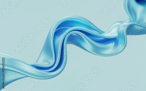 Abstract blue liquid wave flowing design