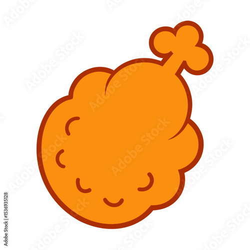 Chicken nugget clip art doodle vector illustration on white background