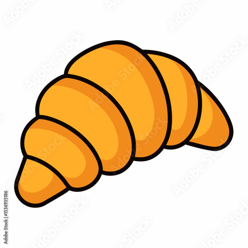 Croissant clip art doodle vector illustration on white background