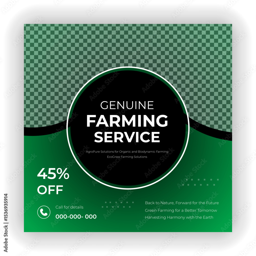 Fototapeta premium Ecological square flyer template concept