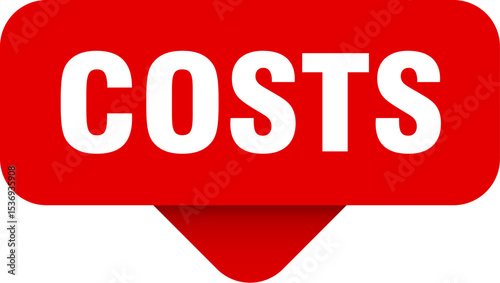 costs sticker. costs sign on transparent background