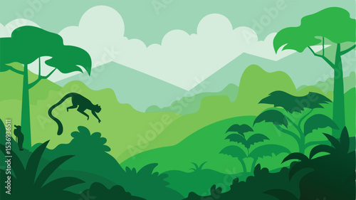 Dreamlike Jungle Waterfall in Pastel Colors