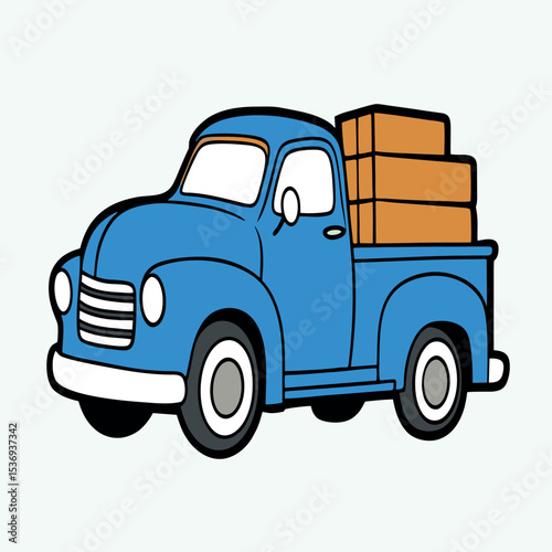 design logo icon vector illustration car pick up