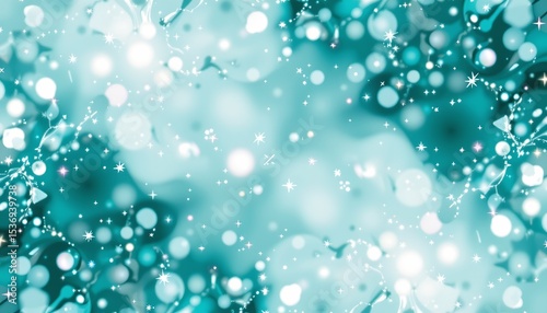 Wallpaper Mural a beautiful winter nightscape with a mesmerizing blue green glittery backdrop, reminiscent of a snowflake pattern, creating a festive atmosphere Torontodigital.ca