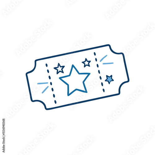 Award ticket icon with star, perfect for recognizing victories in sports, events, and celebratory occasions