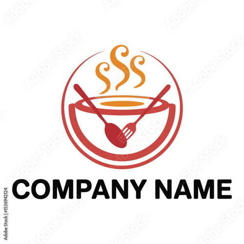 Wallpaper Mural Bowl of food with spoon and fork isolated on white background Torontodigital.ca