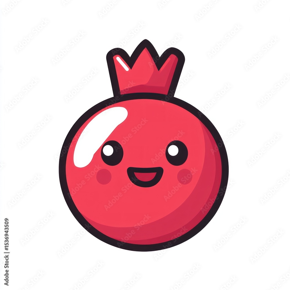 Obraz premium Cute cartoon pomegranate