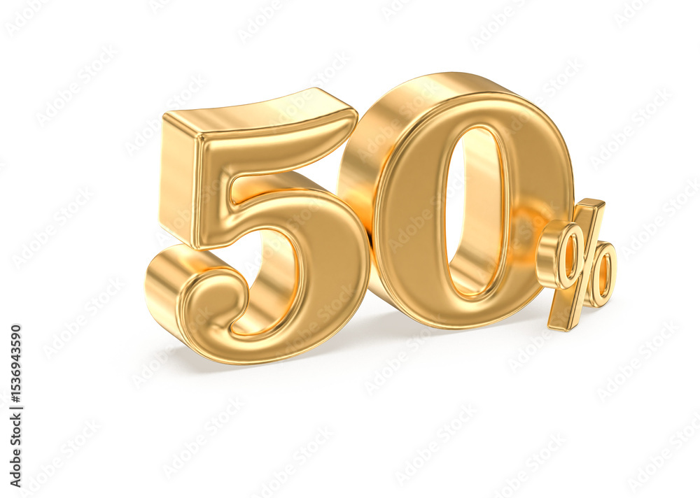 50 Number Gold 3D Render 50 Number Gold 3D Render