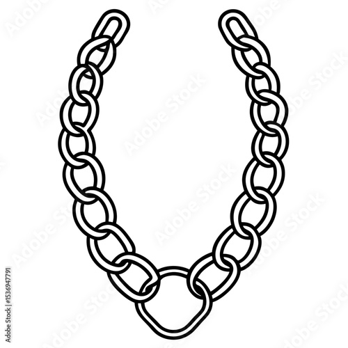 Minimal Chain Pendant Line Art