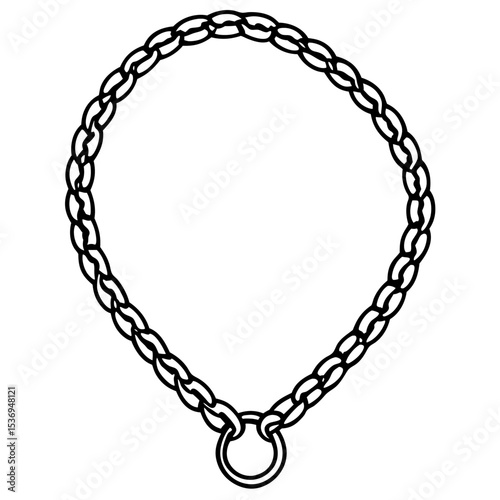 Minimal Chain Pendant Line Art
