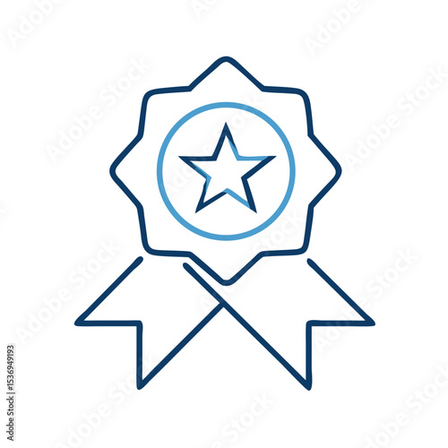Sports badge icon with star, perfect for honoring winners, award ceremonies, and achievement recognition in various competitions