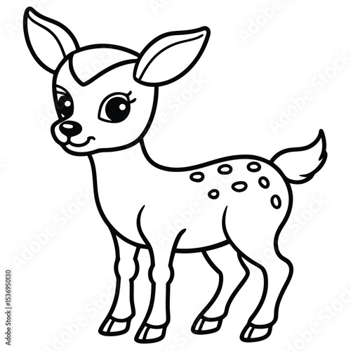 Cute black and white cartoon pet animal vector illustration