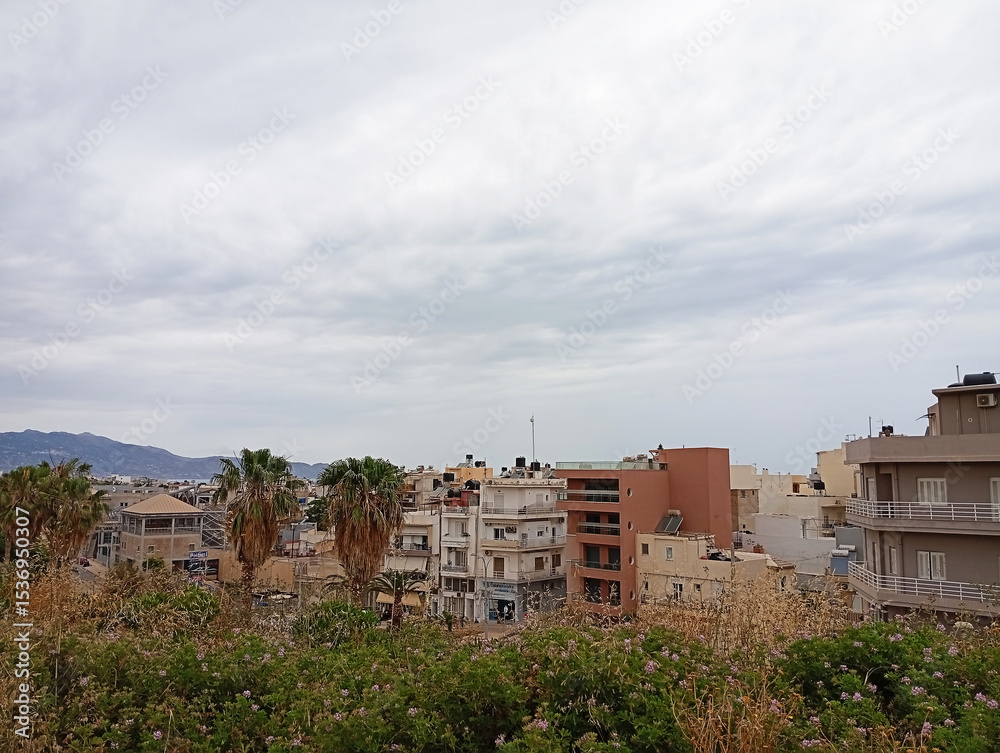 Fototapeta premium panoramic view of the city of Heracleion in Greece in summer