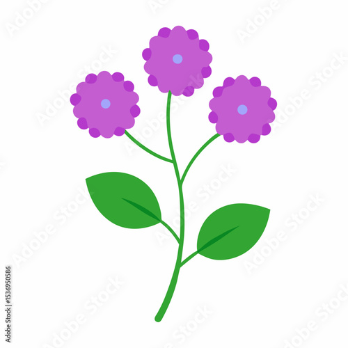 Ageratum Outline: Flower Icon

