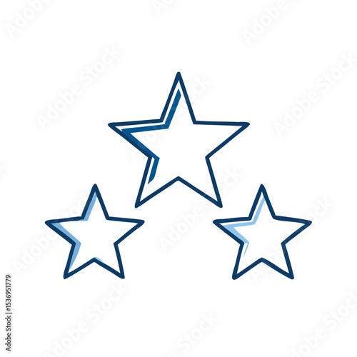 Three stars icon symbolizing victory and placement in sports, perfect for awards, recognition materials, and competitive events