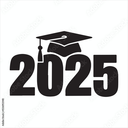 Bold Graduation 2025 Cap Icon