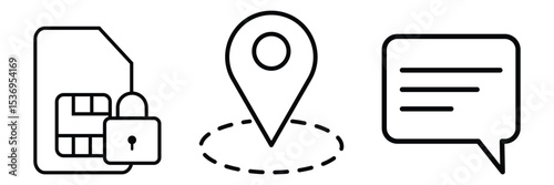 Sim protection GPS tracking secure message location privacy data lock chip encryption pin confidential network access mobile identity safety