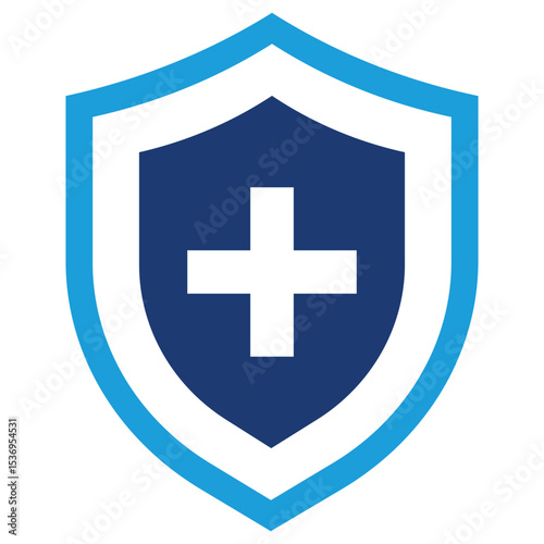 Immune system vector icon logo Medical prevention human germ. Healthy shield