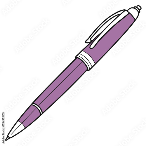 A sleek, isolated fountain pen vector illustration, ideal for office and business designs