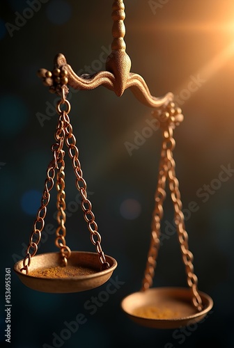 Scales of Justice Hanging Against a Sparkling Background,scale, justice, balance, law, legal, symbol, 