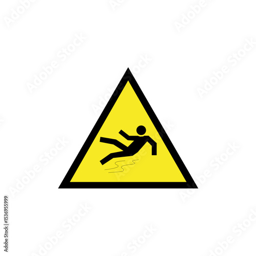 Slippery floor warning icon, suitable for warning design in certain places