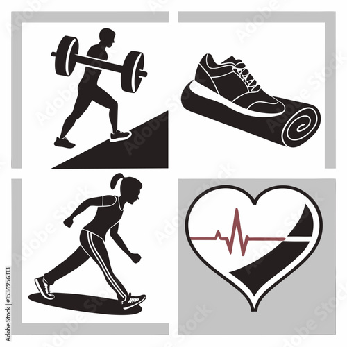 Gym fitness icons