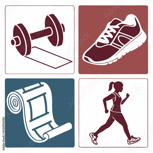 Gym fitness icons