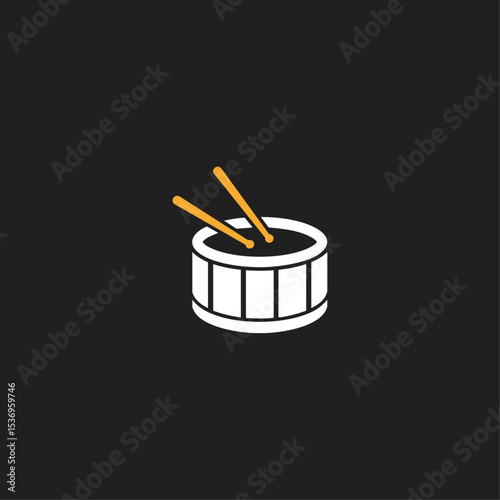 Drum icon logo flat vector design