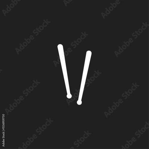 Drum stick icon logo flat vector design