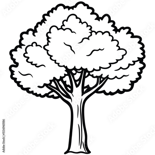 Flowering tree vector illustration: a natural design element for summer and spring concepts