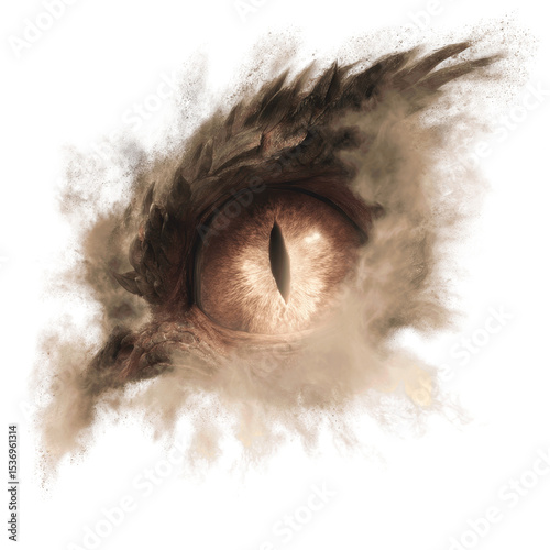 Mystical Dragon Eye in Smoke and Ash - Fantasy Art