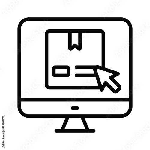 Download our premium glyph style icon of online place order