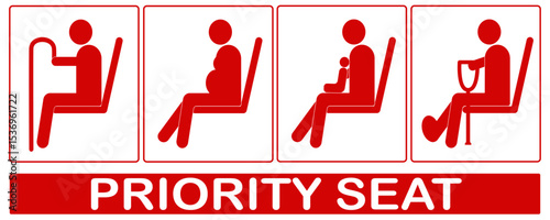 Priority seat icon on white background.