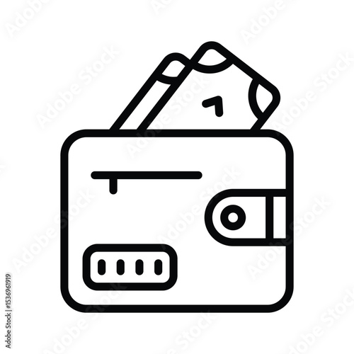 A well designed glyph style icon of wallet money