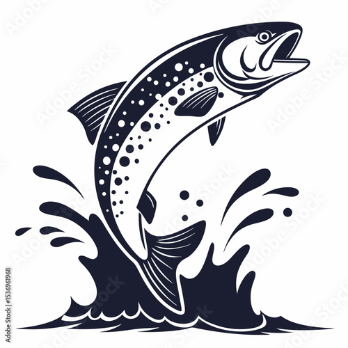 Vector illustration of a swimming fish in the water, perfect for ocean and nature-themed designs