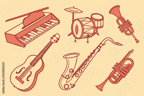 set of musical instruments