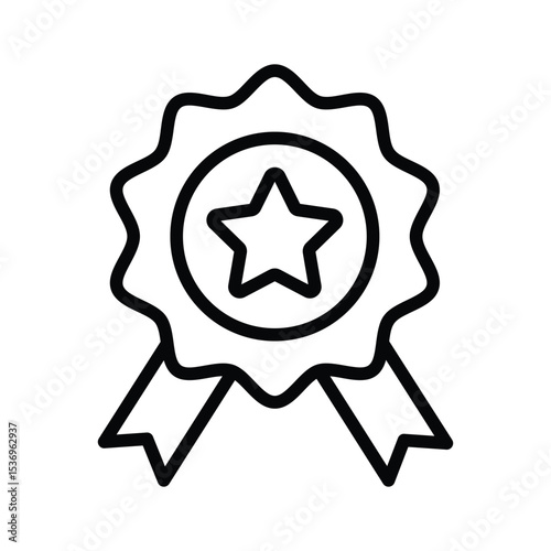 Latest glyph style icon showing best quality ribbon badge
