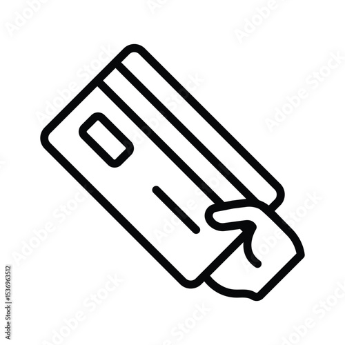 Easy to use glyph icon of hand holding credit card