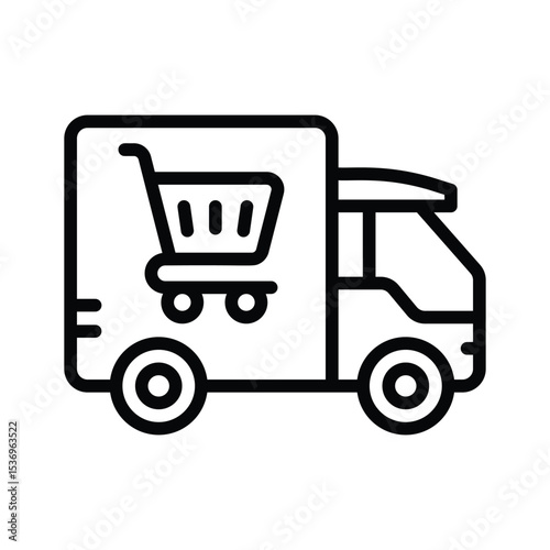 Delivery truck icon creatively designed in glyph style