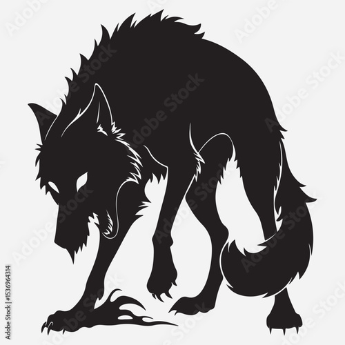 Aggressive wolf silhouette icon