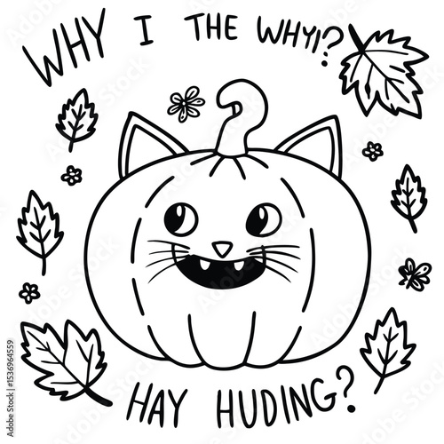 Cute vector cartoon illustration of a funny domestic kitten