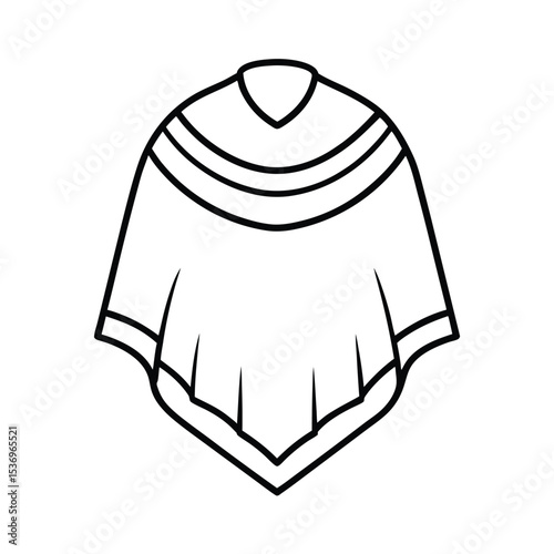 Stylish and colorful poncho design vector illustration for fashion textile and apparel projects