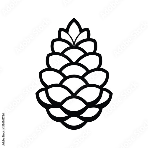 Detailed vector illustration of a pine cone featuring realistic textures and shadows for design projects