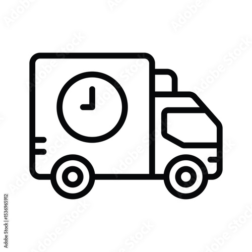 A well designed glyph icon showing fast delivery truck