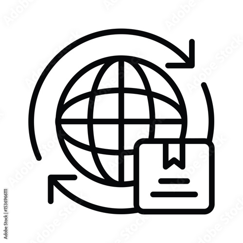 Check out our premium glyph icon of worldwide shipping