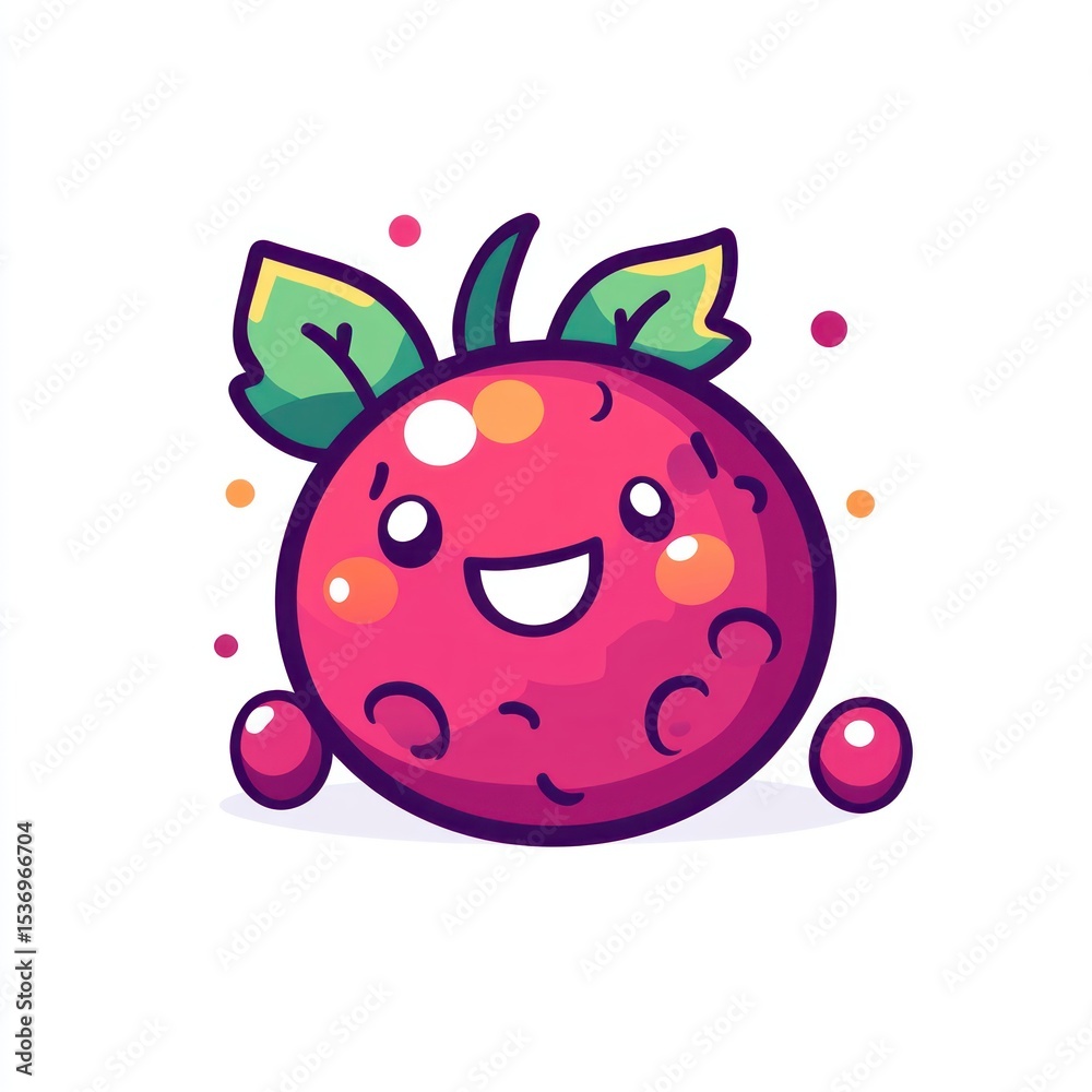 Obraz premium Cute cartoon strawberry